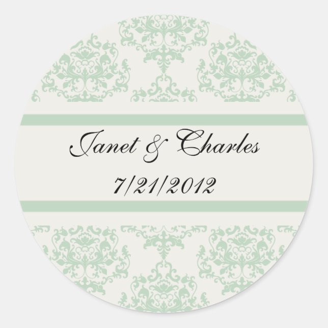 Cottage Chic Wedding Envelope Seal Sticker (Front)
