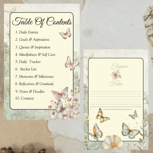 Cottage Chic Wildflowers Binder Contents Page (Creator Uploaded)