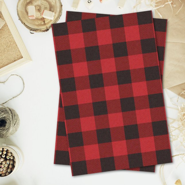 cottage Christmas Red buffalo lumberjack plaid Tissue Paper (cottage Christmas Red buffalo lumberjack plaid Tissue Paper)