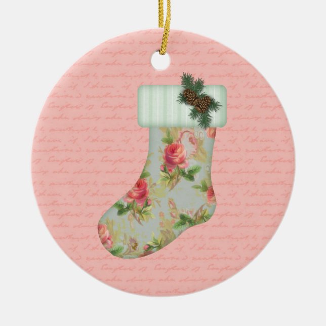 Cottage Christmas Stocking Ornament (Front)