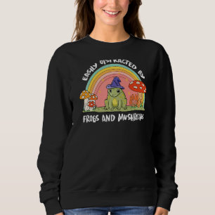 Cottage Core Aesthetic Frog Wizard On Mushroom Rai Sweatshirt