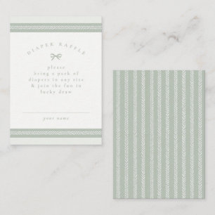 Cottage Core Baby Shower Diaper Raffle Sage Green Card