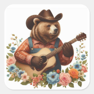 Cottage Core Country Bear Sticker 