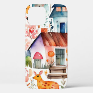 Cottage core floral countryside animals houses iPhone 12 pro case