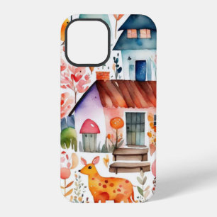 Cottage core floral countryside animals houses iPhone 12 pro case