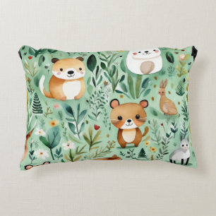 Cottage core floral countryside green decor decorative cushion