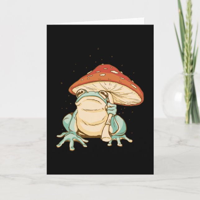Cottage Core Frog Umbrella Card (Front)