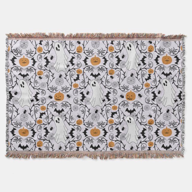 Cottage core Halloween Throw Blanket (Front)