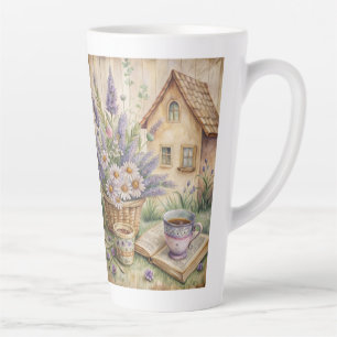 Cottage Core Lavender Tea House Latte Mug