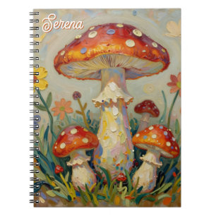  Cottage Core Mushroom Personalized  Notebook
