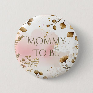 Cottage Core Mushrooms and Flowers Mom To Be 6 Cm Round Badge