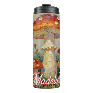 Cottage Core Mushrooms and Flowers Thermal Tumbler