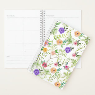 Cottage Core Shabby Chic Pink Purple Floral  Planner