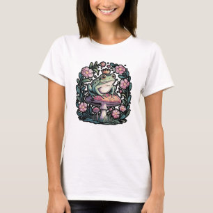 Cottage Core Style Graphic With a Frog T-Shirt