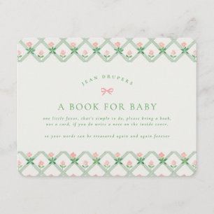 cottage core sweet flowers books for baby shower enclosure card
