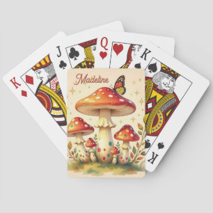 Cottage Core Vintage Mushrooms and Butterfly Playing Cards