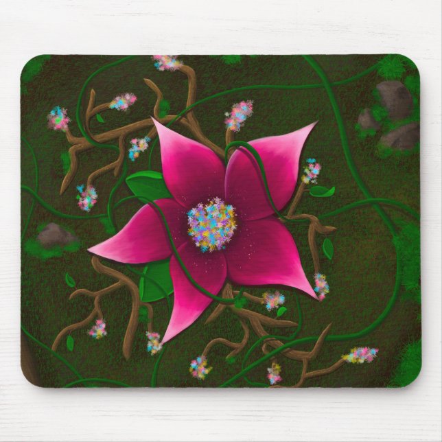 Cottage Core Whimsical Flower Mouse Pad (Front)