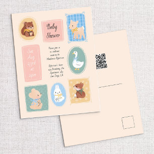 Cottage Core Woodland Baby Shower Invite Postcard