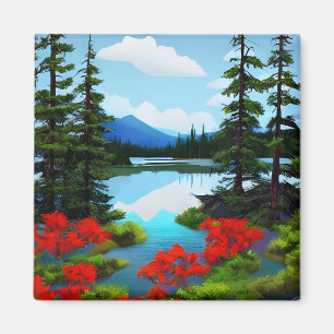 Cottage Country Lake View Magnet