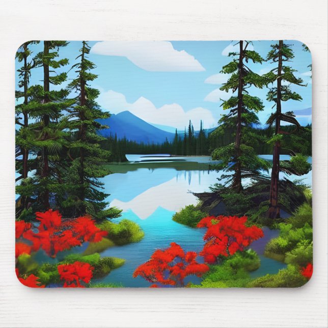 Cottage Country Lake View Mouse Mat (Front)