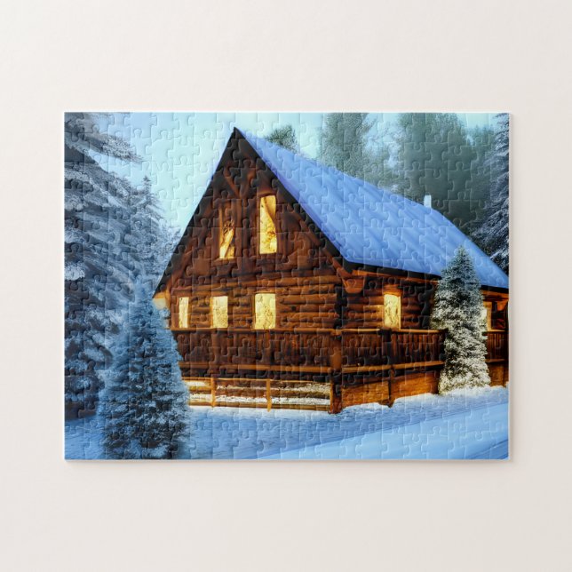 Cottage Country Northern Pine Cabin Jigsaw Puzzle (Horizontal)
