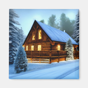 Cottage Country Northern Pine Cabin Magnet