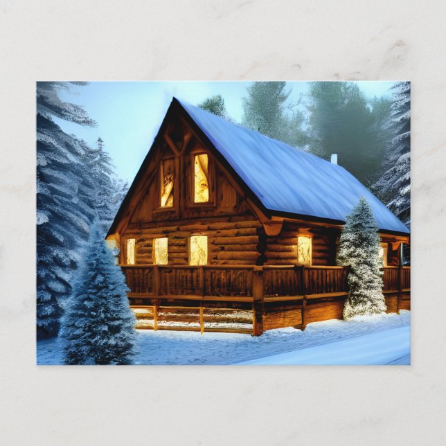 Cottage Country Northern Pine Cabin Postcard (Front)