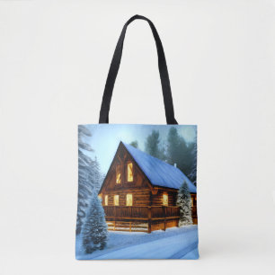 Cottage Country Northern Pine Cabin Tote Bag