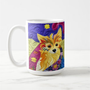 Cottage Country Quilt - Pom Puppy Coffee Mug