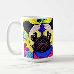 Cottage Country Quilt - Pug Puppy Coffee Mug