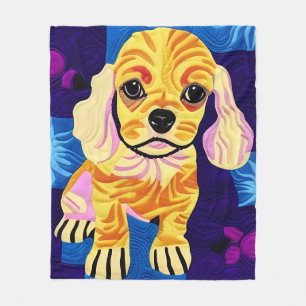 Cottage Country Quilts - Cocker Spaniel Puppy Fleece Blanket