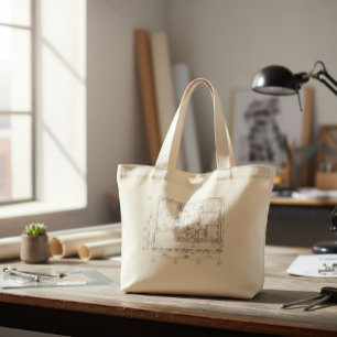 Cottage Floor Layout Blueprint Tote Bag