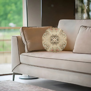 Cottage Floral Traditions Round Cushion