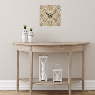 Cottage Floral Traditions Square Wall Clock