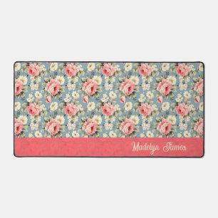 Cottage Florals Personalized School & Office Desk Mat