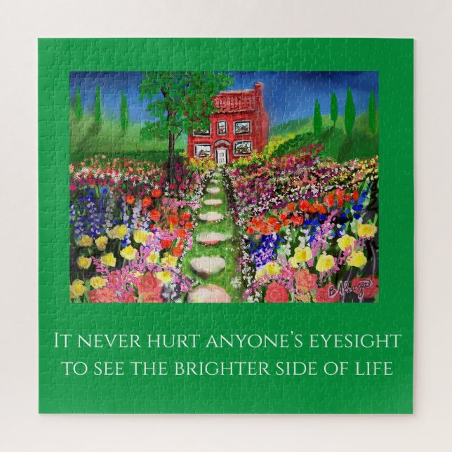 Cottage Flower Garden Quote Template Jigsaw Puzzle (Vertical)
