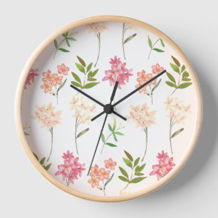 Cottage flowers traditional cosy pattern clock