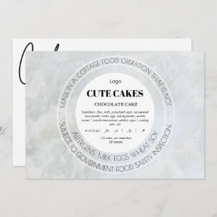 Cottage Food Label QR Code and Cake Card