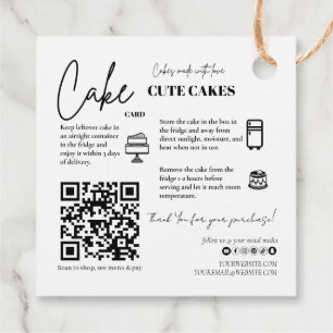 Cottage Food Label QR Code Cake Card Tag