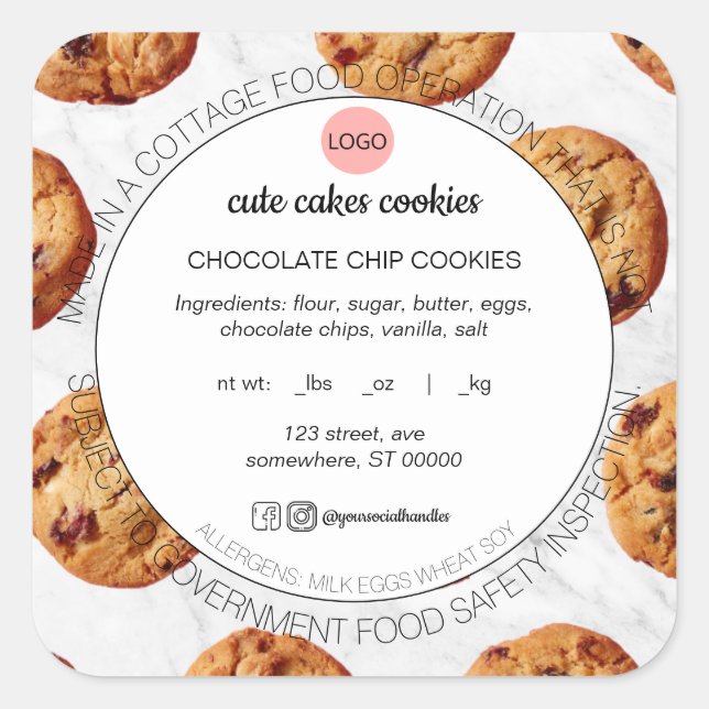 Cottage Food Law Baked Goods Stickers (Front)