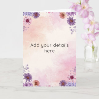 Cottage Garden 70th Birthday Floral Tea Party Card