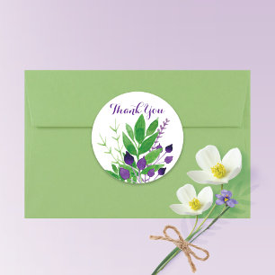 Cottage Garden Floral Wedding Thank You Classic Round Sticker