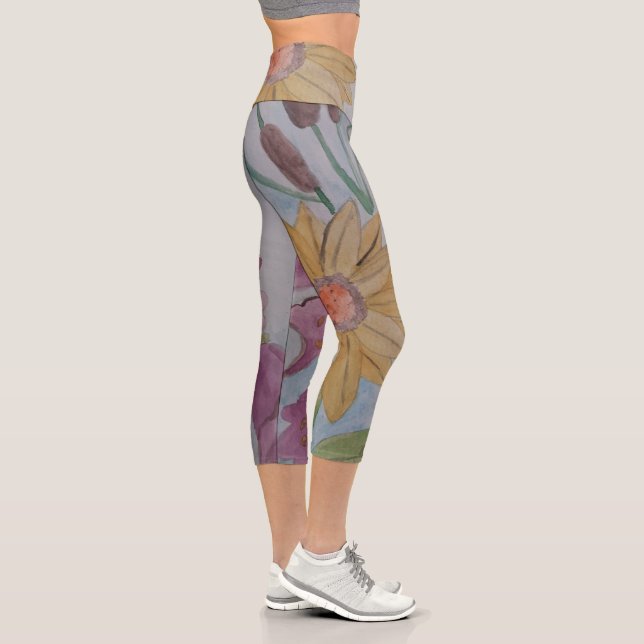 Cottage Garden Flowers Leggings (Right)
