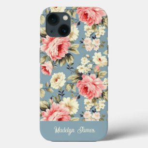 Cottage Garden Flowers Pattern Personalized iPhone 13 Case