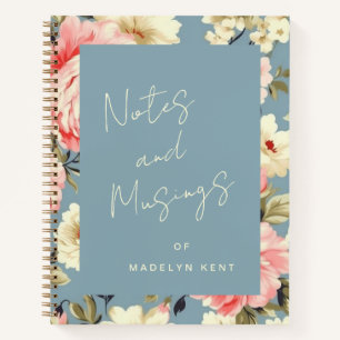 Cottage Garden Flowers Personalised Journalling Notebook