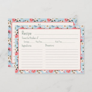 Cottage Garden Flowers Recipe Card