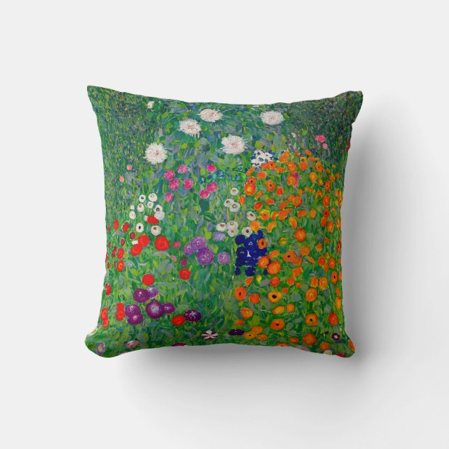 Cottage Garden Gustav Klimt Cushion (Front)