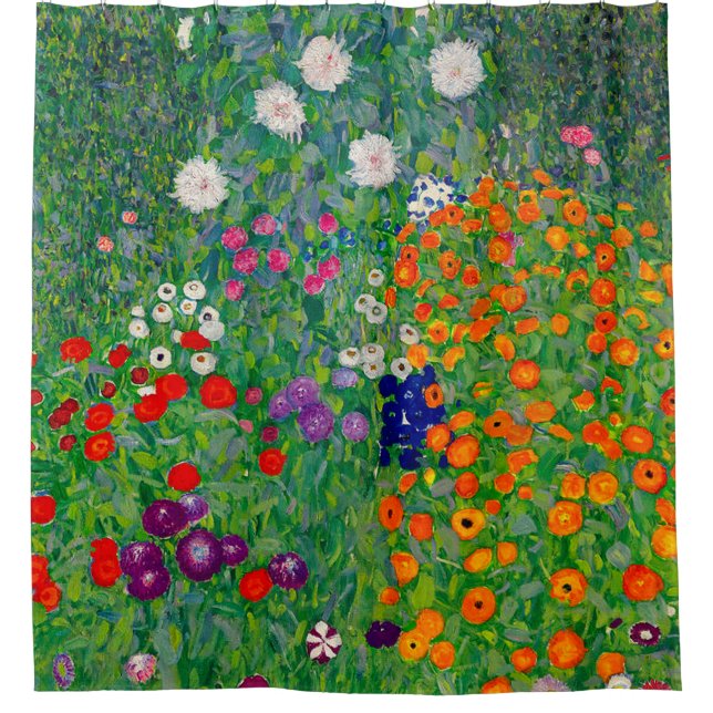 Cottage Garden Gustav Klimt Shower Curtain (Front)