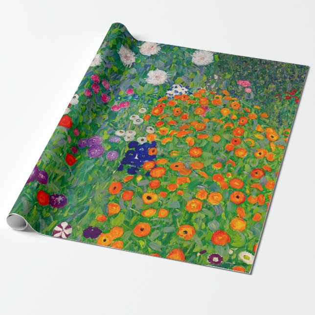 Cottage Garden Gustav Klimt Wrapping Paper (Unrolled)