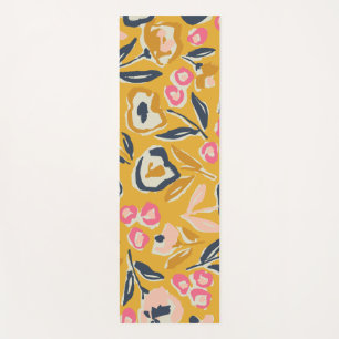 Cottage Garden Hand-Drawn Bold Inky Floral Pattern Yoga Mat